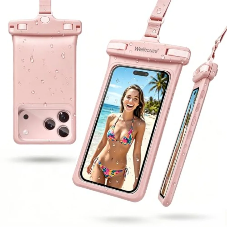 3D Waterproof Phone Pouch with Lanyard, Premium TPU100FT Deep Waterproof Phone Case for iPhone 17 16 15 14 13 12 Pro Max XS Sam