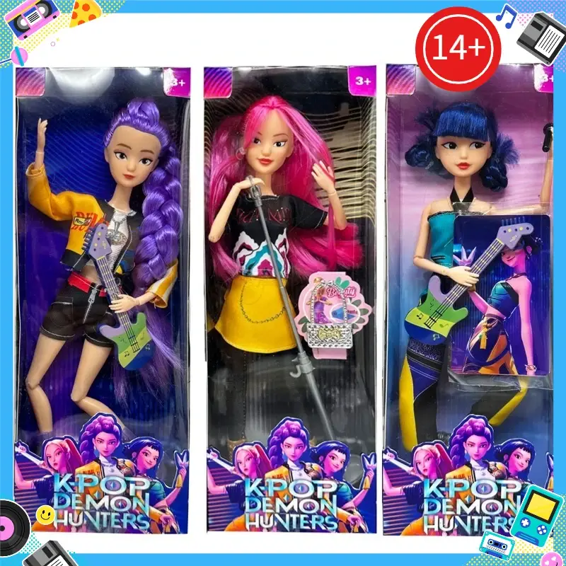 Novo anime quente kpop caçadores de demônios bruxa caçador grupo alta aparência cola boneca coração da menina boneca decorativa presentes do feriado