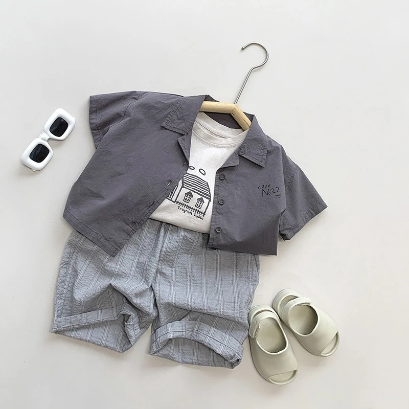 

Kids Lightweight Striped Capri Pants Summer Japanese Korean Style Mosquito Proof Trousers