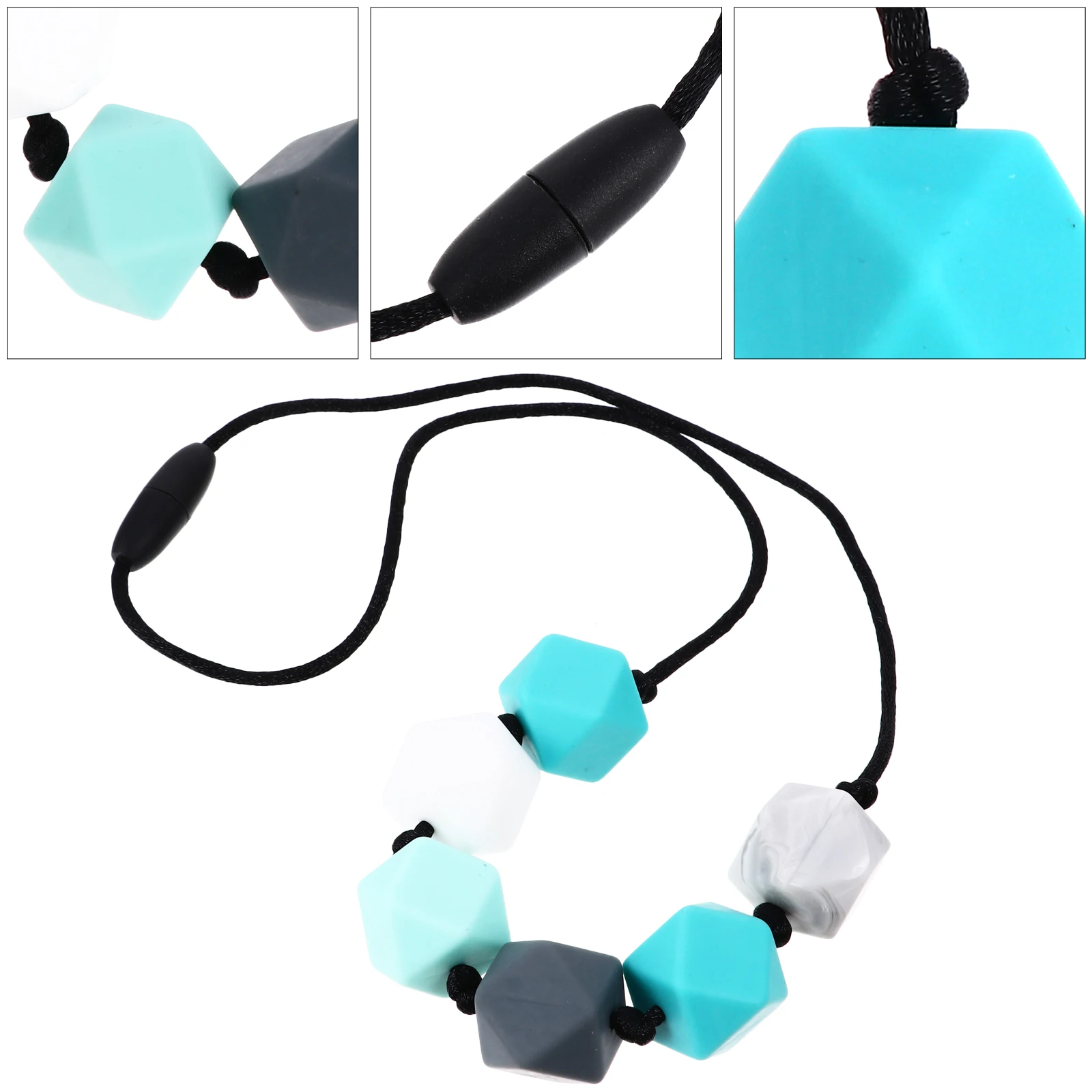 

Baby Teething Necklace Silicone Infant Molar Care Durable Safe Toys Newborn Toddler Teether Lightweight Compact Teeth Relief