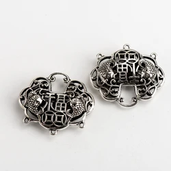 Chinese Characters Luck lock Pendant  panted Alloy Charms Jewelry Findings & Components For Jewelry Making #JY310