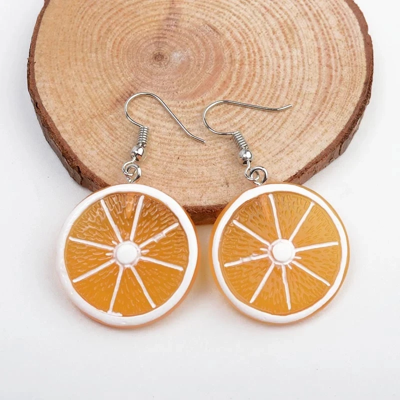 Korea New Cute Fruit Lady Earrings Strawberry Pineapple Tomato Kiwi Orange Cucumber Dragon Apple Pineapple Girl Fruit Earrings