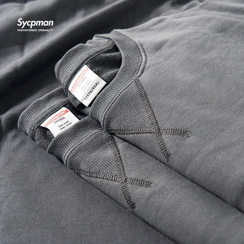 380g Tight Match Heavy Inverted Triangle Loose Versatile Solid Cotton ...
