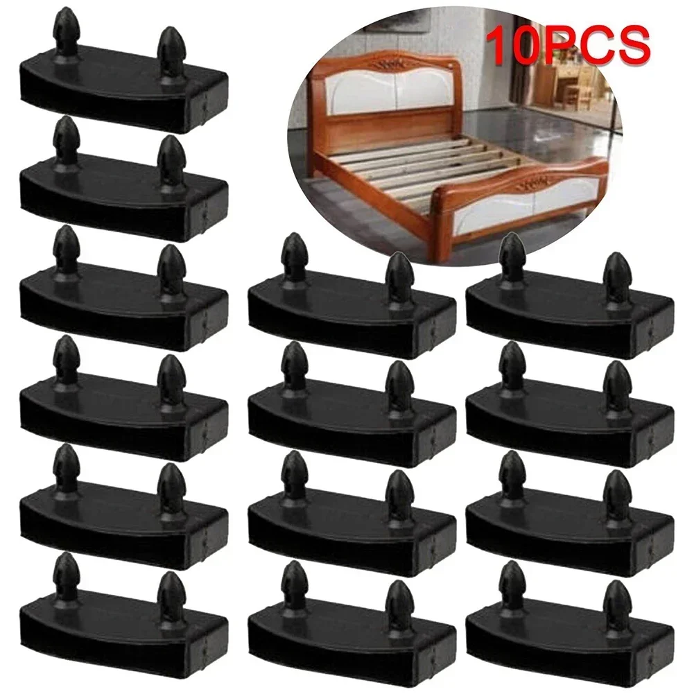 10/30PCS Bed Slat Plastic Holders Cap Fixings Centre Ends Middle 2 Pins Sides Replacement 55mm Black Holding Securing Furniture