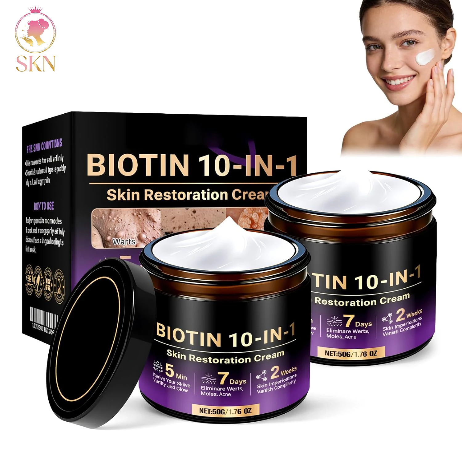 

Крем для восстановления кожи Biotin 10in1, коллагеновая лифтинг-сыворотка против морщин, укрепляющая и увлажняющая кожу