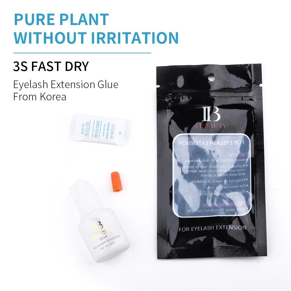 1 bottle Original I-BEAUTY Ultra Clear Glue IB Eyelash Extension Transparent Glue Long Lasting Tasteless 3s Slow Dry  Korea Glue