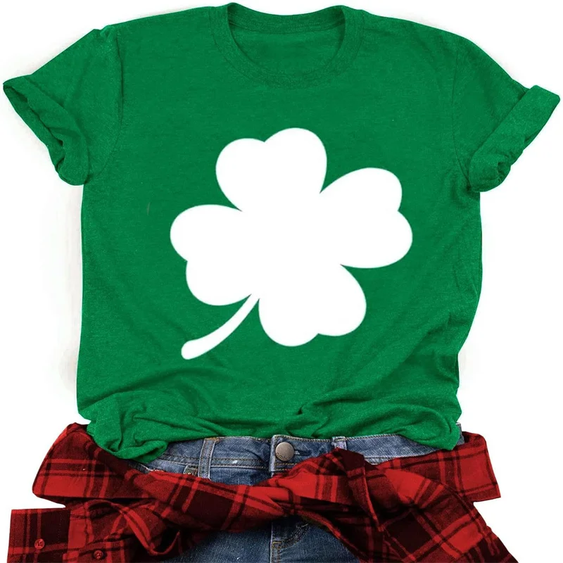 3.17 Happy St.Patrick's Day Fashion Women T Shirt Summer Short Sleeve Lucky Print Tshirt Festival T-shirt O-Neck Basic Top Tees