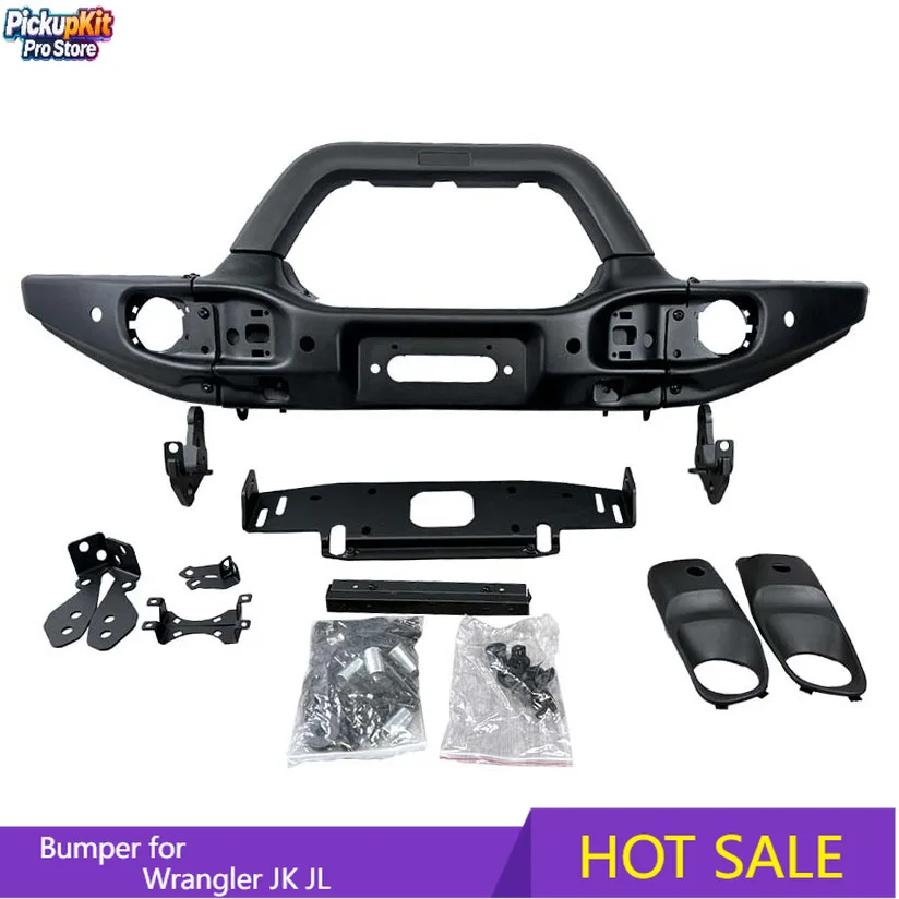 

Усиленный стальной передний бампер полной ширины для Wrangler JK JL
