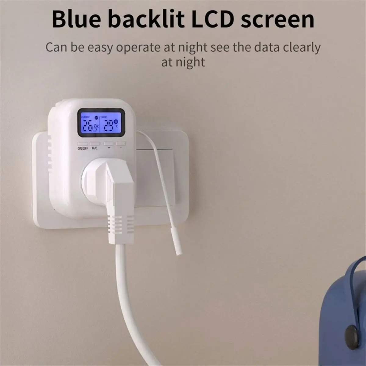 clos-lcdディスプレイ付きスマートプラグサーモスタット温度コントローラー、暖房-冷房モード-°-c-℉-切り替え可能なプラグアンドプレイusプラグ