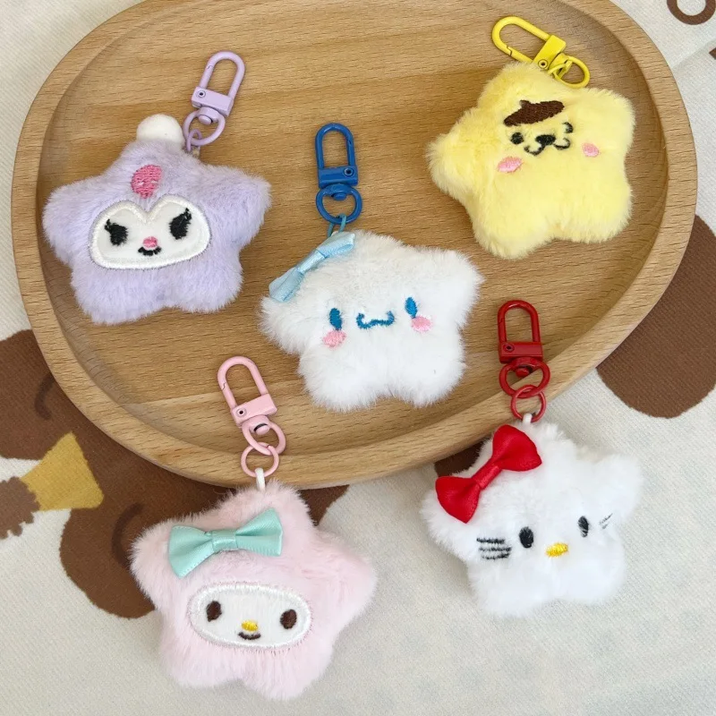 Cartoon Little Star Melody Kt Cat Keychain Pendant Kawaii Anime Keyring for Girls Stuffed Toys Bag Accessories Ingenious Gift