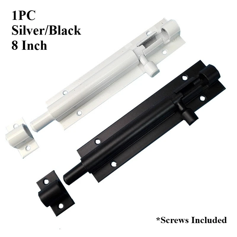 

1 шт., 8 дюймов, утолщенный болт F-типа, черный, серебристый, дверная защелка из алюминиевого сплава, замок для домашней безопасности, дверной болт, защелка, фурнитура