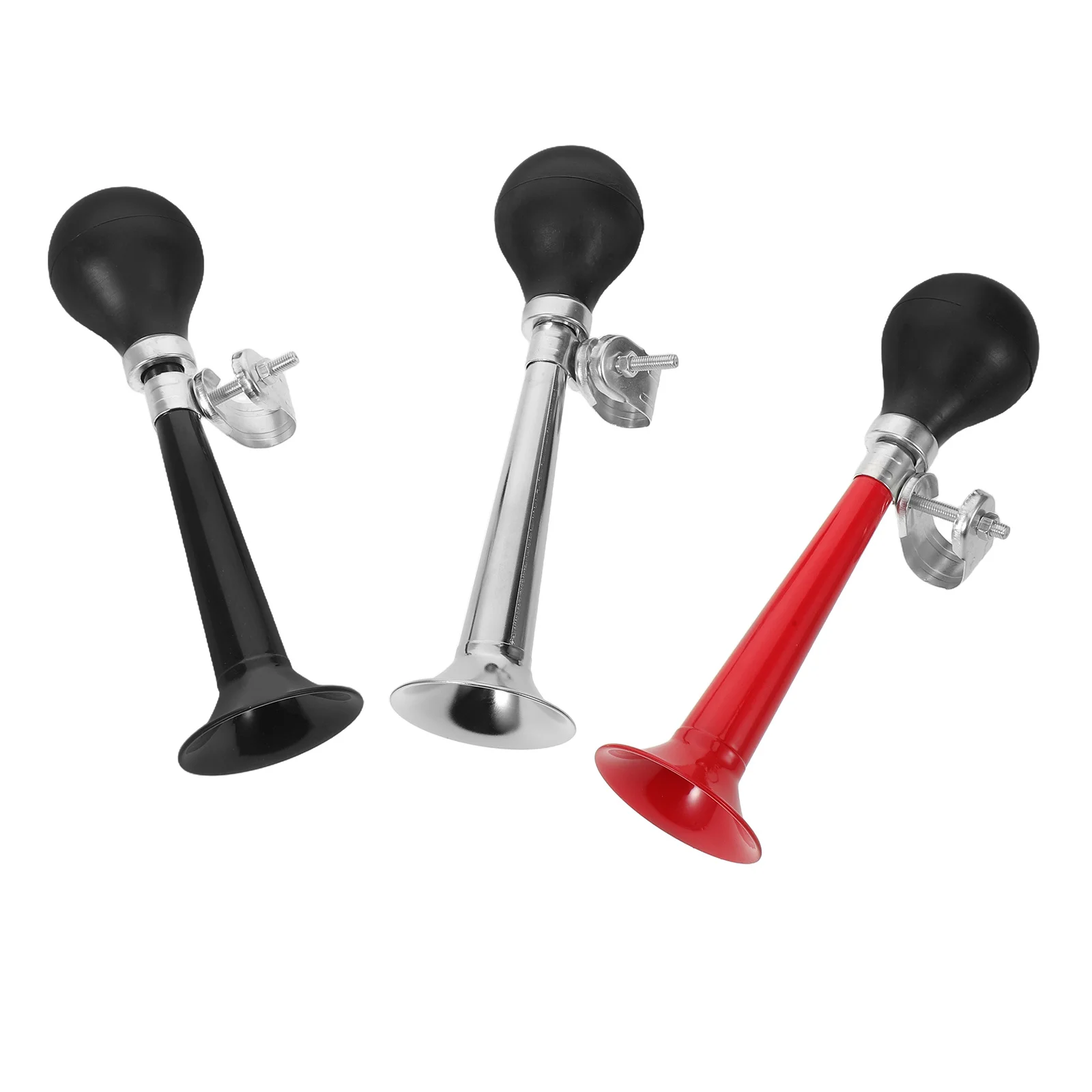 

3Pcs Mountain Bike Air Horn Metal Electroplated 7 Inch Loud Vintage Squeeze Horn for Road Cycling Handlebar Safety Accessories