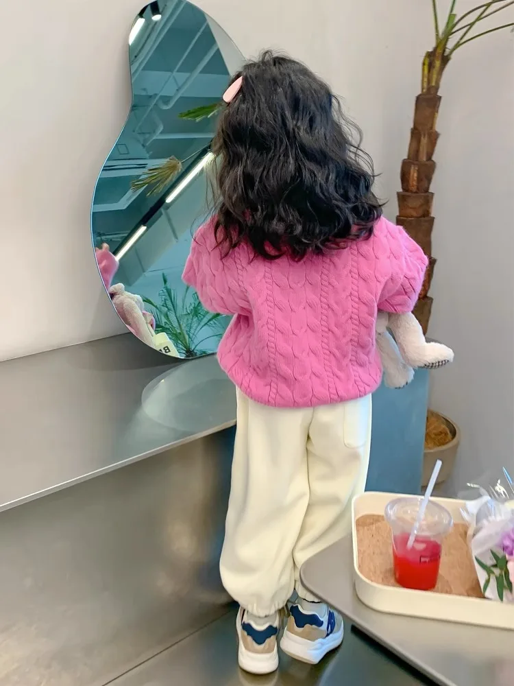 الفتيات البلوز Sweater2023New الربيع والخريف الكورية نمط الأطفال المألوف فتاة صغيرة القلب أعلى الأطفال محبوك Sw #3