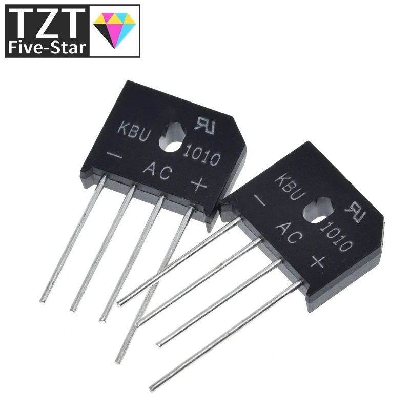 5PCS/LOT KBU1010 KBU-1010 10A 1000V ZIP Diode Bridge Rectifier diode New