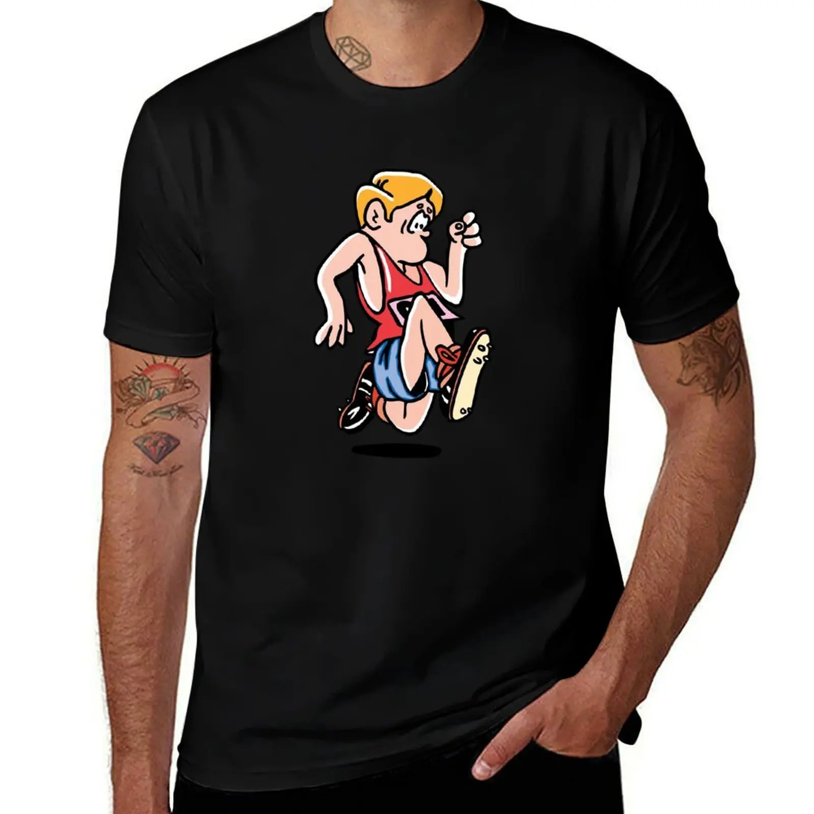 

Running sport cartoon art T-Shirt cotton tshirt 100% t shirts for man cotton t shirt man luxury T-Shirt