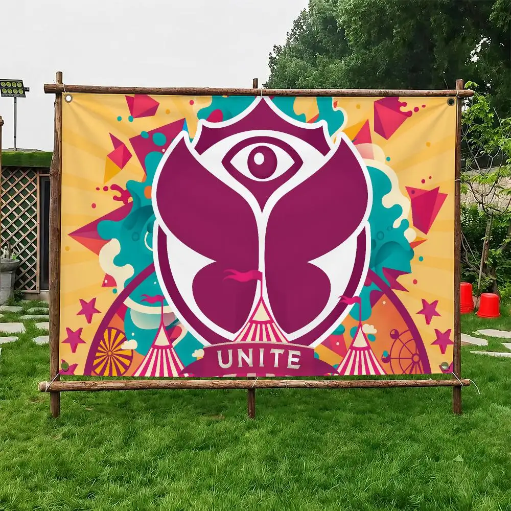 T-Tomorrowland Flags Custom Wall Hanging Background Art Banner For Bedroom Home Living Room Outdoor Decor