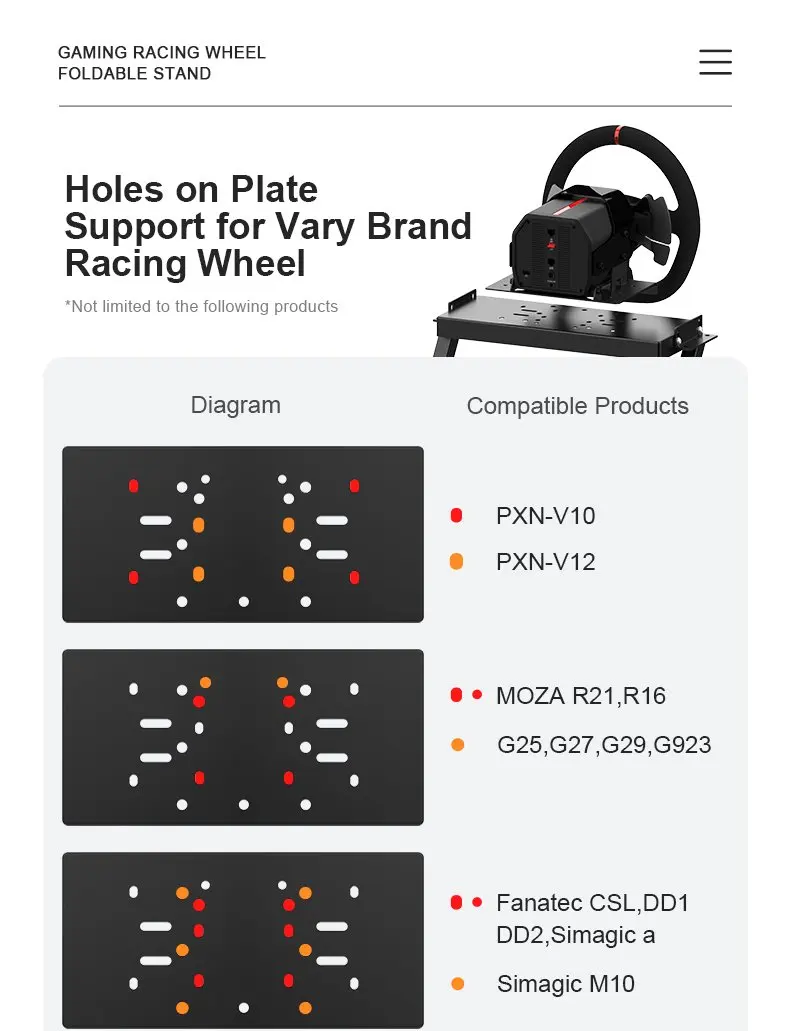 thumbnail image 2 of PXN Racing Wheel Stand - Adjustable Gaming Setup For Steering Wheels & Pedals 2 of 6