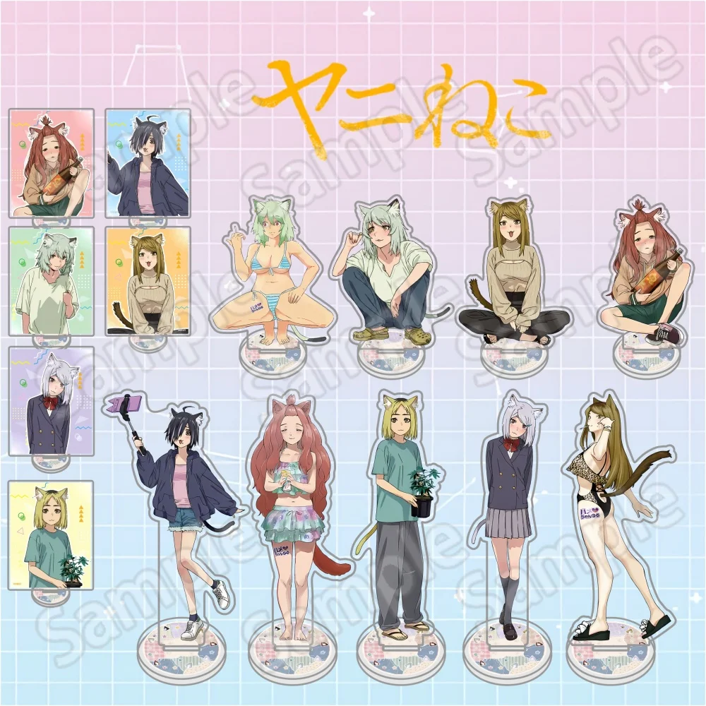 Chainsmoker Cat Anime Yani Neko Aruko Sakai Kansai Neko Soporte de acrílico