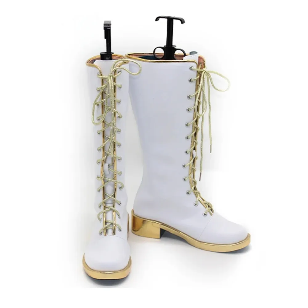 Anime KPOP Dämon Hunters Rumi Film Cosplay Schuhe Stiefel Huntrix Weiß Lange Stiefel für Frauen Männer Halloween Karneval Party Prop