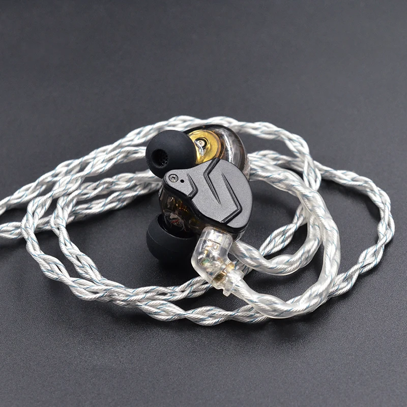 KZ Earphones Cable 8 Core Silver Blue Hybrid 784 Cores Silver Plated Upgrade Cable 2Pin 3.5mm Plug Heaset Wire KZ ZSXPRO ZS10PRO image 5