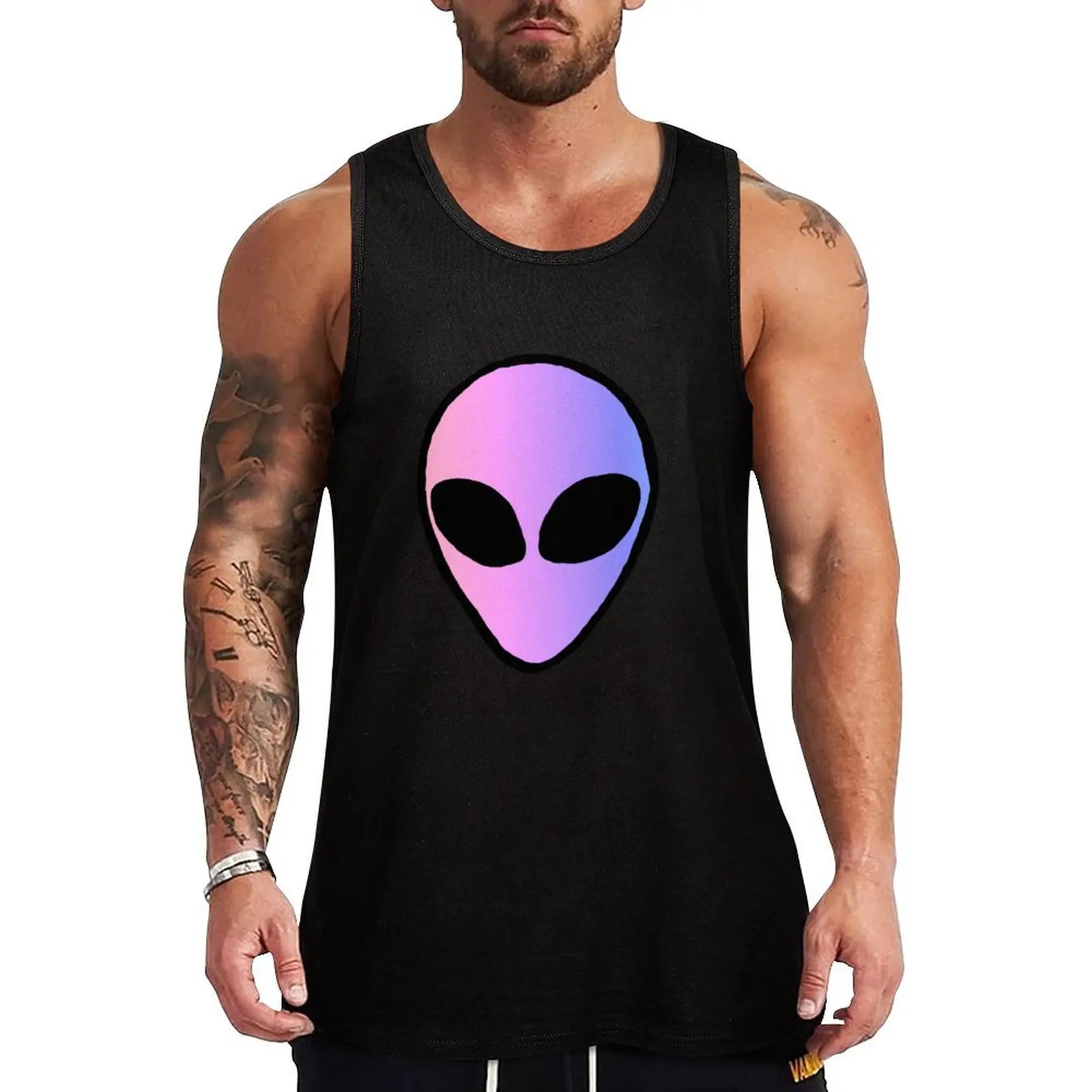 

lavender alien Tank Top muscular man Men's vest Male vest