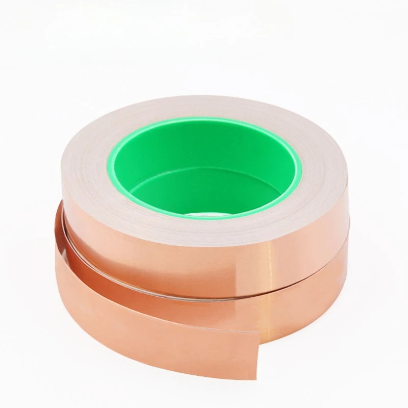 Double-sided conductive copper foil tape,featuring anti-static,electromagnetic wave shielding,high temperature resistance (L:30m