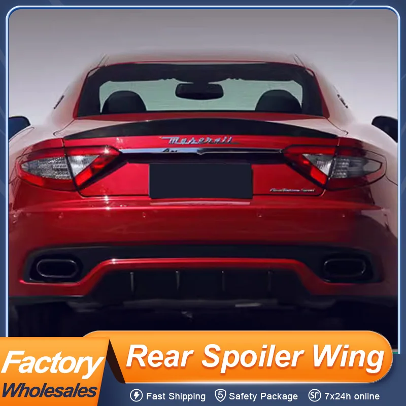 For Maserati Gran Turismo GT 4.2 4.7 Coupe 2012 13 14 Rear Trunk Lid Car Spoiler Wing Carbon Fiber Material  No Drilling Parts