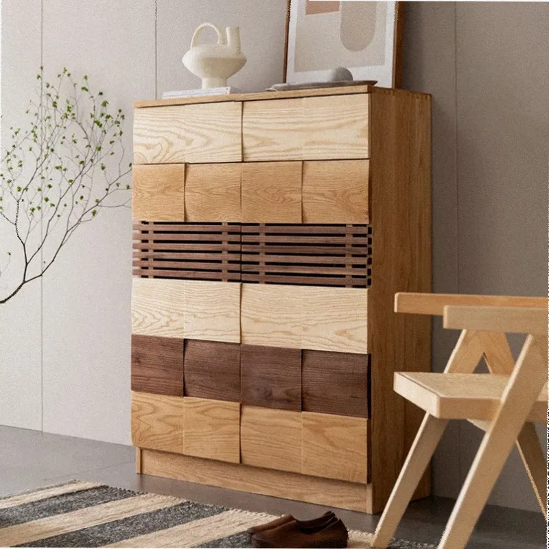 Japanese Decoration Living Room Cabinets Rustic Vintage Rattan Display Living Room Space Saving Meuble Salon Furniture For Home
