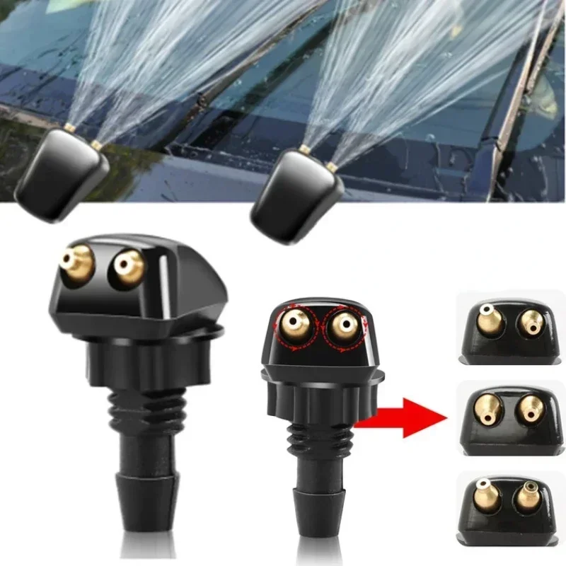 Car Windshield Wiper Washer Spray Nozzle Fits Most Car Models Car Dual Holes Windshield Washer Nozzle Wiper Water Spray Jet