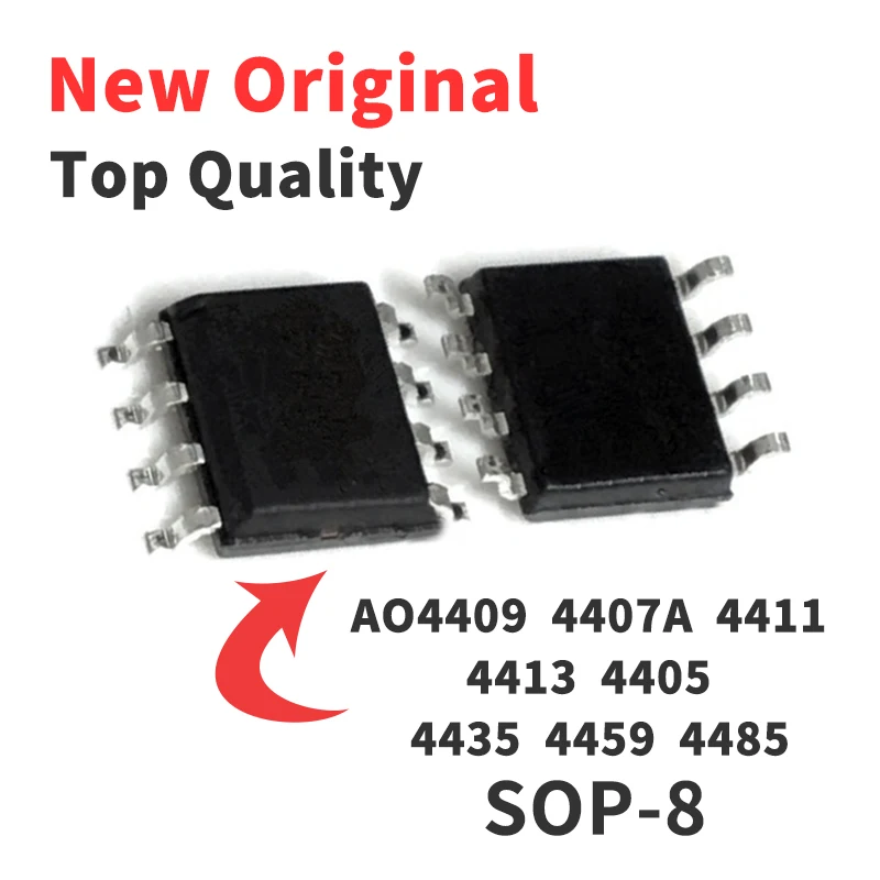 10 Pieces AO4409 AO4407A AO4411 AO4413 AO4405 AO4435 AO4459 AO4485 SOP8 Chip IC New Original