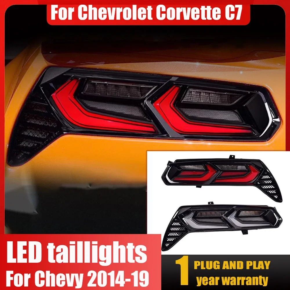 

Автомобильные задние фонари для Chevrolet Corvette C7 светодиодный, задние фонари Chevy 2014 2015 2016 2017-2019, тормозные задние фонари в сборе, 2 шт.