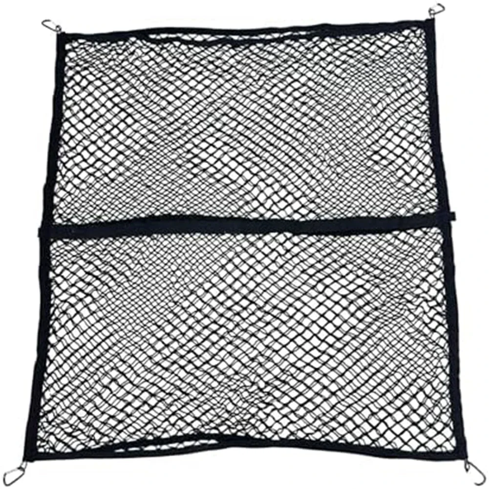 Double Layer For Cargo Net with Heavy Elastic Material and 6 Hooks for Reliable For Cargo Security in For Car Boot
