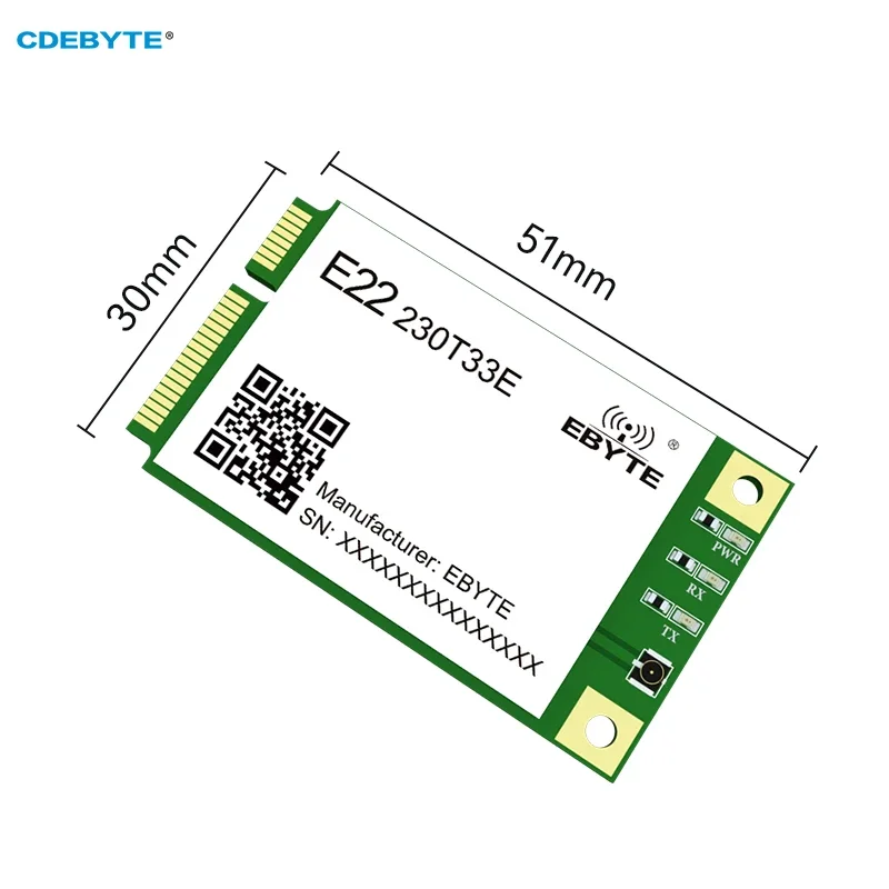 Wireless LoRa Spread Spectrum CDEBYTE E22-230T33E MINI PCI-e Standard Interface UART/RS485/RS232/USB 33dBm Distance 16KM