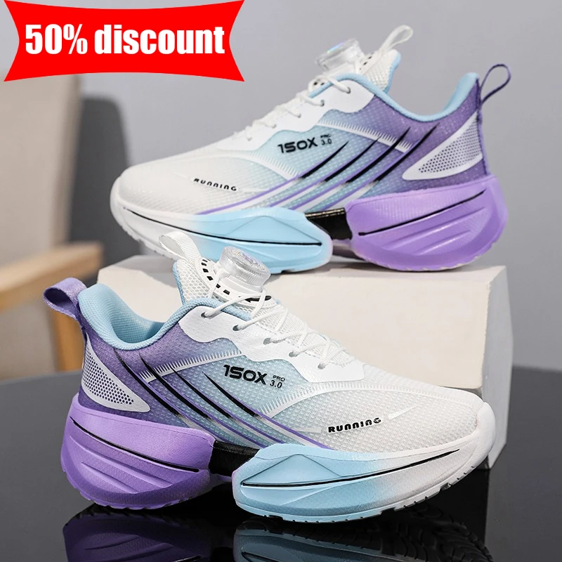 

Kids Sports Shoes High Rebound Soft Sole Outdoor Shock-absorbing Tennis Shoes Breathable Daily Student Training Jogging Shoes