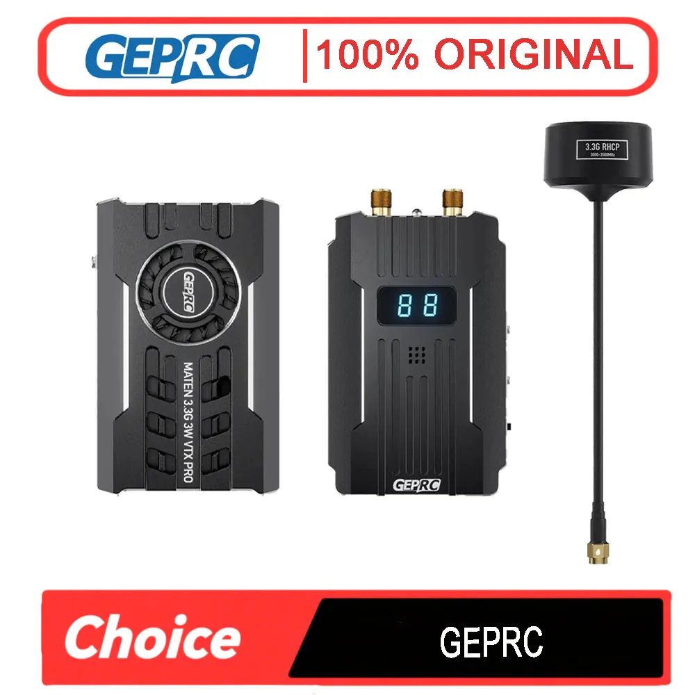 

GEPRC MATEN 3W VTX PRO VRX | 3.3G Signal Alarm Antenna 40CH LR for FPV Freestyle Drones