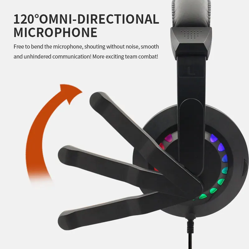 Imagem -04 - Gaming Over-ear Headphone Gamer Headconjunto Usb 3.5 Led Rgb Microfone Disponível Oem Stereo Usb Barato Ps4 Ps5 2023 Profissional