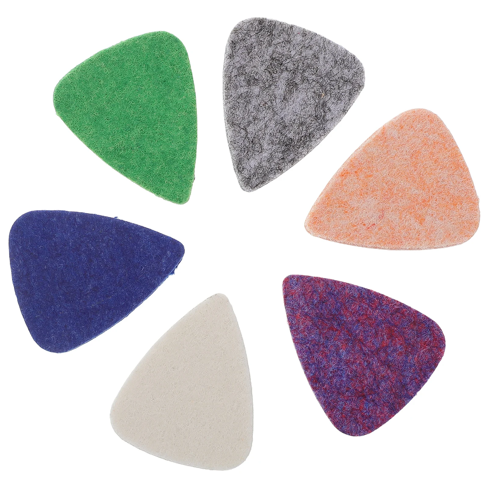 

6 Pcs Felt Pick for Ukulele Soft Wool Banjo String Guitar Accessories Green Gray Beige Purple Thumb Set Acoustic