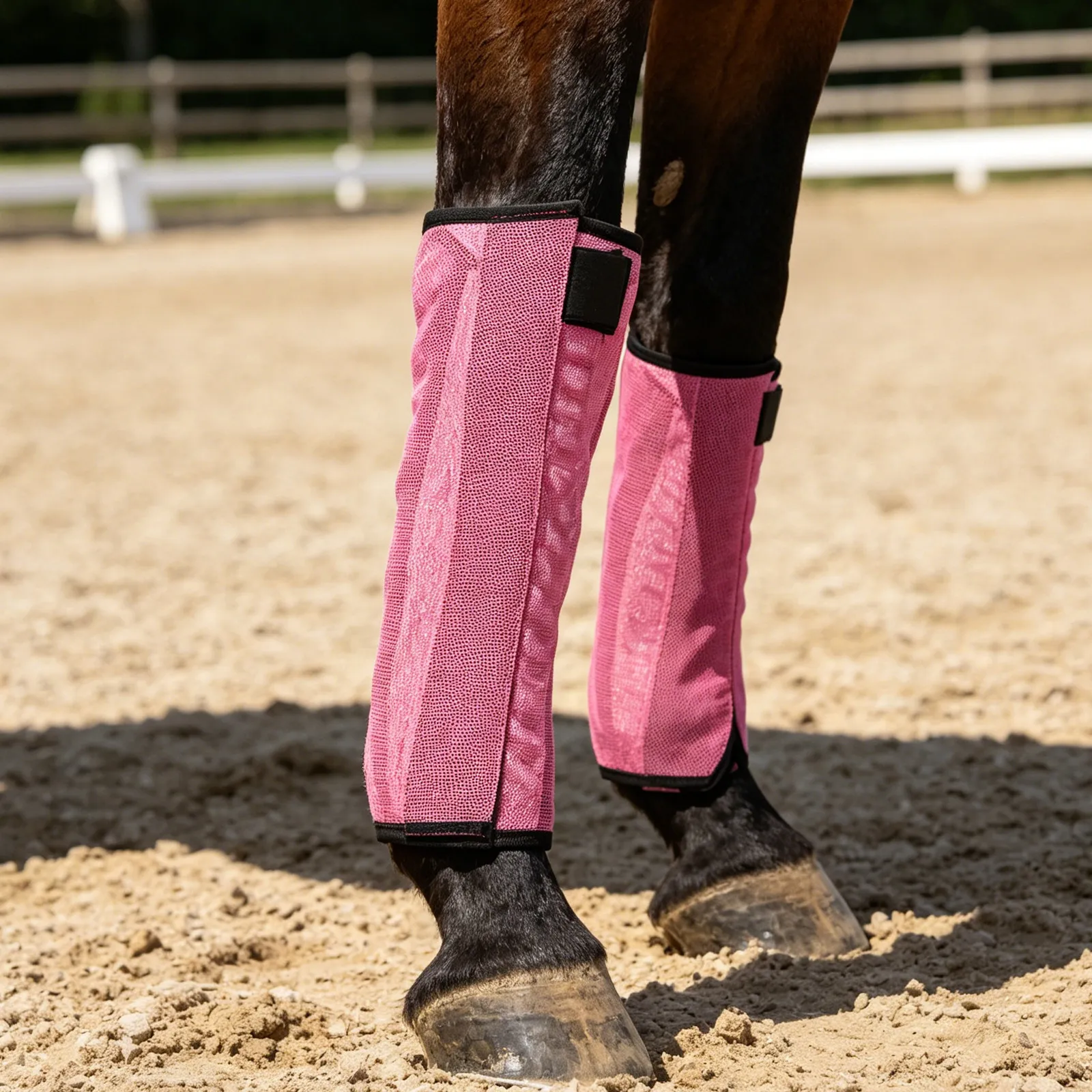 

4Pcs Horse Summer Leg Wraps Breathable Ultra-Fine Mesh Fly Protection Leg Sleeves for Trail Riding Stable Pasture Recovery