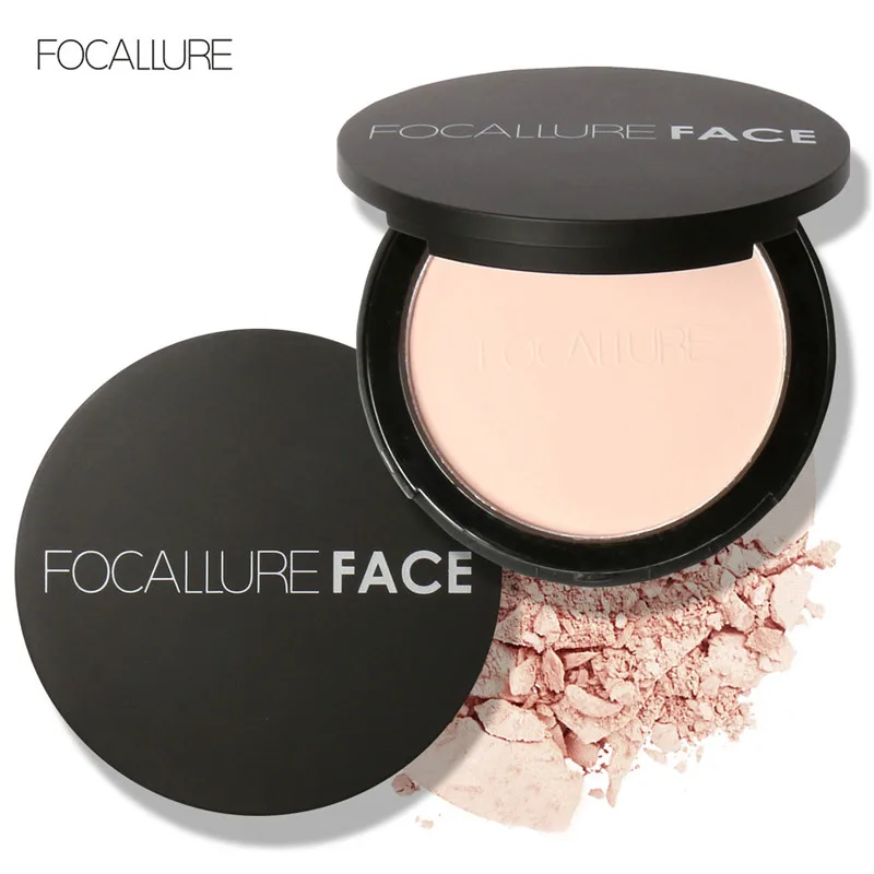 Focallure 3 Colors Face Pressed Powder Oil Control Makeup Mineral Powder Natural Concealer Contour Face Cosmetics