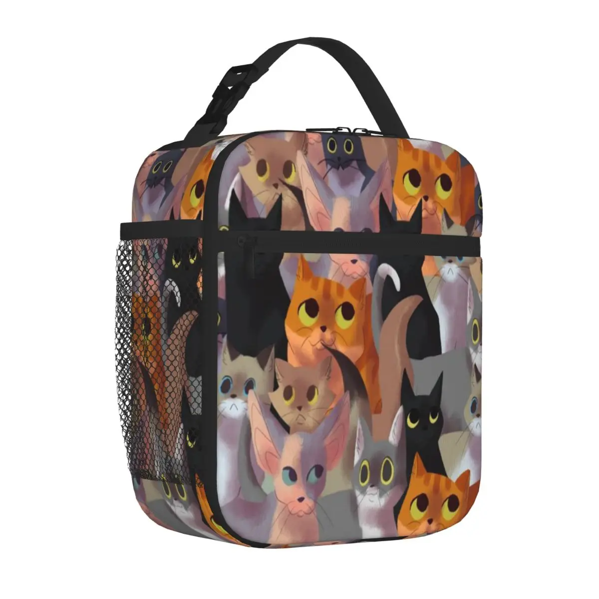 Bestselling Lotsa Cats Kawaii Work Lunch Bag Home To Go Portable Lunch Bag