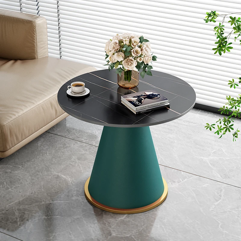 Mesa De centro redonda De mármol para sala De estar, comedor De piedra, té blanco, Mesa De centro De lujo, Mesa circular De diseñador, muebles modernos