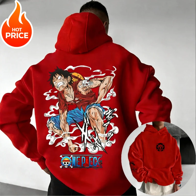 

One Piece Luffy Anime 2026 New Harajuku Streetwear Men Vintage Hoodie Winter Women Oversized Hooded Sweatshirt Long Sleeve Top