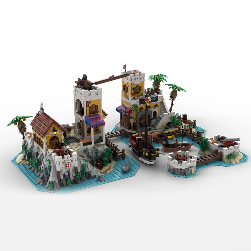 4311pcs MOC Imperial Trading Post Remake Pirates Model Building Blocks Architecture Christmas Gift Toy Birthday Education Craft