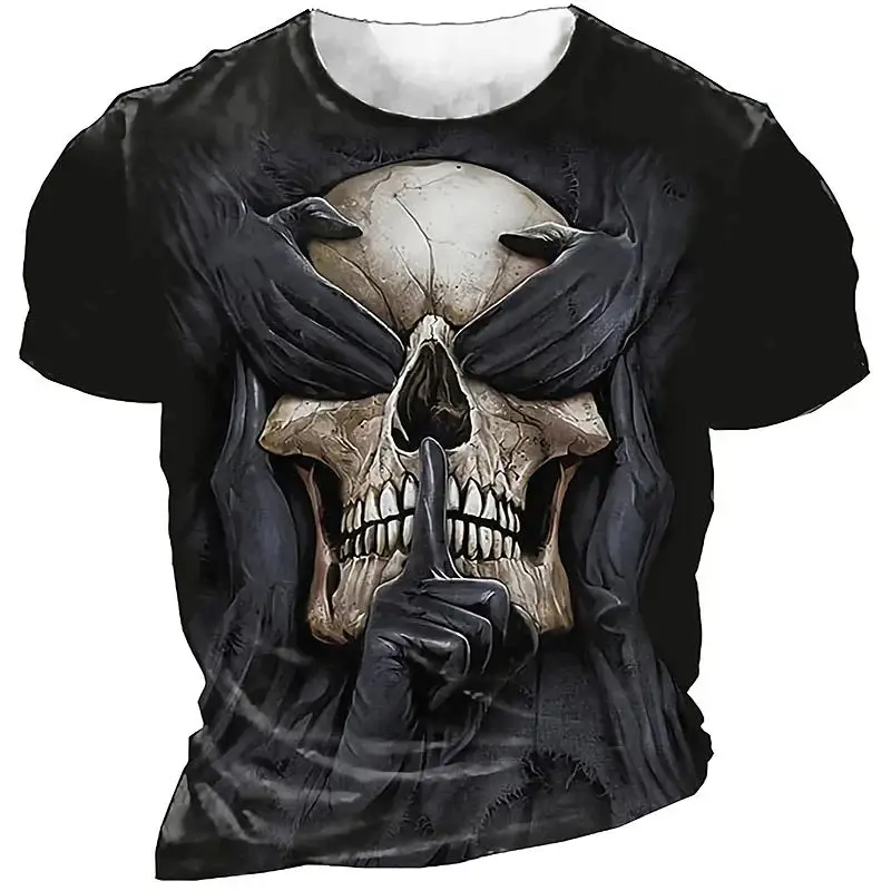 

Men's Horror Skull T Shirt 3d Print Skull T Shirts For Men Death Short Sleeve Oversized Tops Tee Shirt Men Clothing 6xl Camiseta