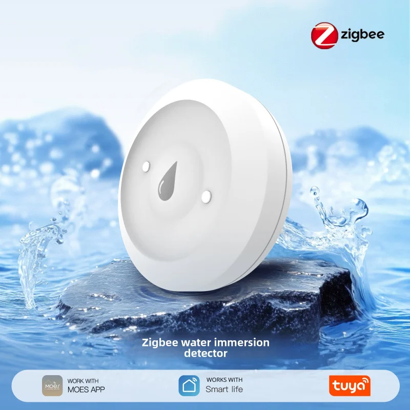 MOES Tuya Zigbee Water Leak Alarm: Smart Sensor, App Remote Control for Smart Home