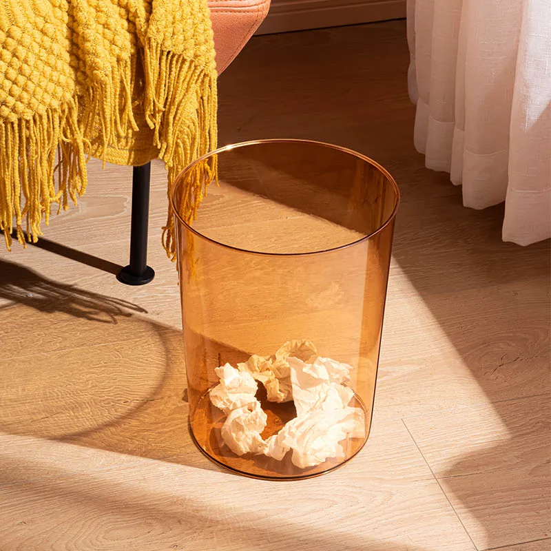 

Прозрачный акриловый пластиковый мусорный бак, большая емкость для гостиной, офиса, ведро для хранения, роскошный бытовой мусорный бак без крышки