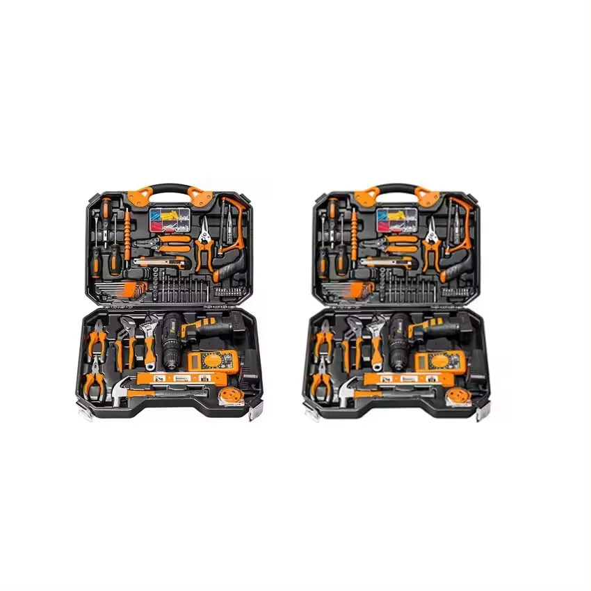 120 Piece Power Tool with Cordless Drill Professional Household Home Tool Kit Set lithium battery hand drill tool