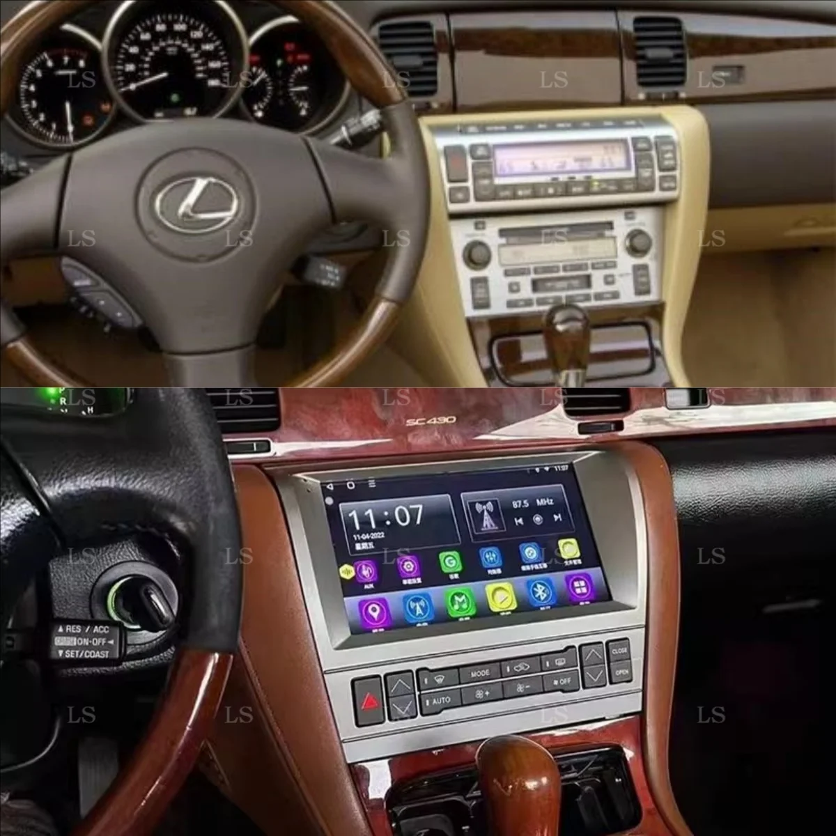 9-calowe radio samochodowe do Lexus SC430 T-Cross 2001-2010 Auto Stereo Carplay Ekran dotykowy Samochodowy odtwarzacz multimedialny GPS Navi Android14