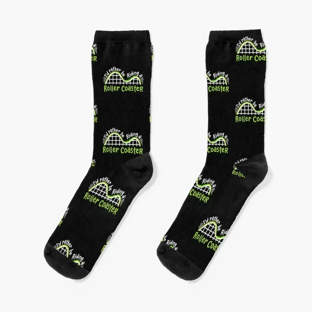 

I'd Rather Be Riding A Roller Coaster Socks with print soccer anti-slip christmas stocking Women Socks Men's