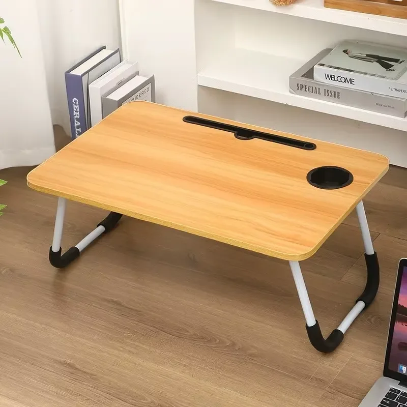 Adjustable Modern Wooden Folding Laptop Desk with Lifting Bedside Table Function Customizable Color for Dormitory Study